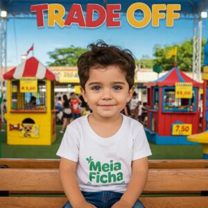 Garotinho enfrentando o dilema do tradeoff entre cachorro quente e um jogo
