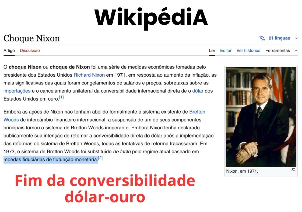 Fim da conversibilidade dolar ouro Fim da conversibilidade dolar ouro