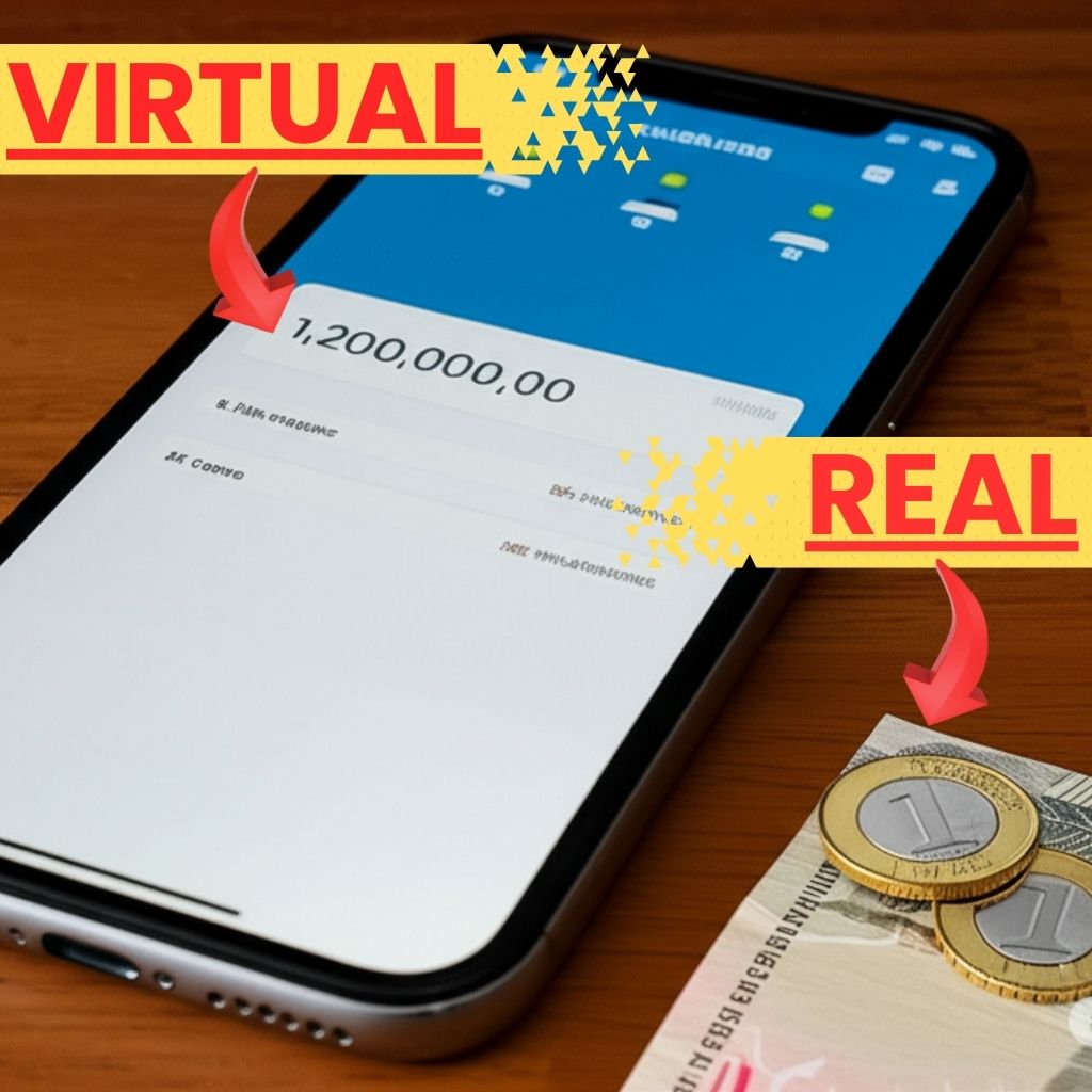 Saldo virtual é diferente de saldo real Saldo virtual é diferente de saldo real