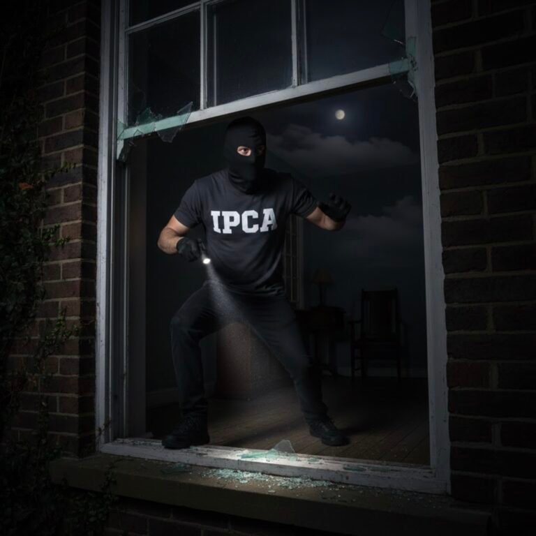 Poupança Não Vence a Inflação: O Ladrão Invisível Que Rouba Seu Dinheiro 22 Ladrão entrando pela janela com uma camiseta escrito IPCA (Poupança não vence da Inflação)