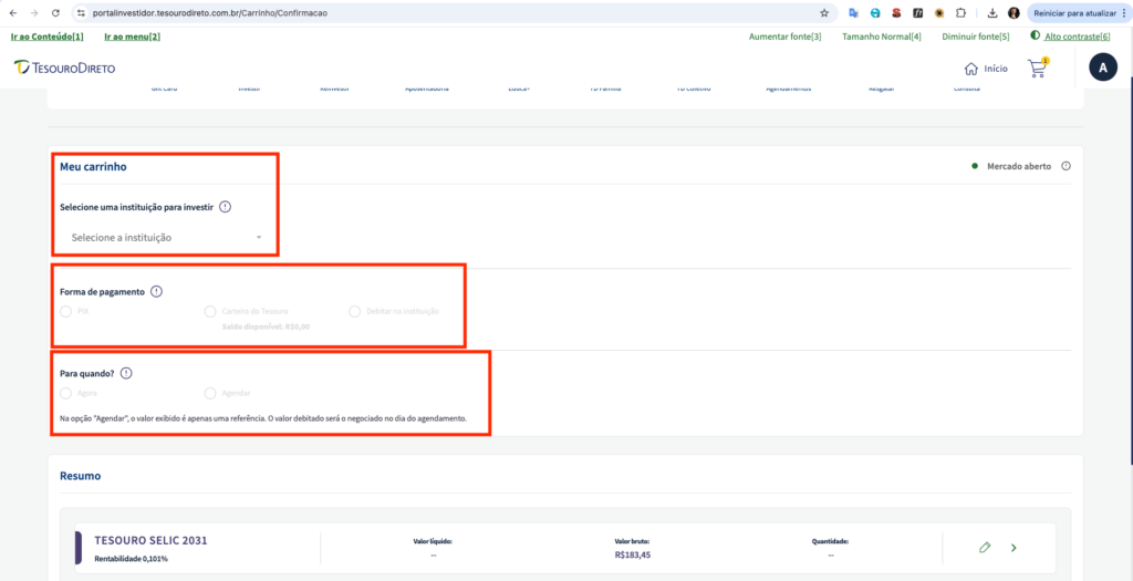 Como Investir no Tesouro Selic: Passo a Passo Completo (E Por Que Todo Mundo Está Errado) 17 Passo 15 - Investir no Tesouro Selic 2031