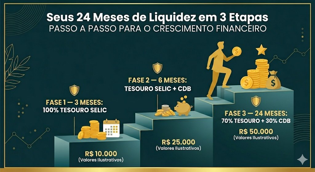 As 3 fases para montar a reserva de emergência: do zero ao padrão de 24 meses do Método MAT