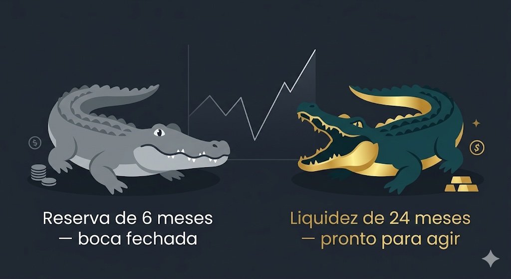 Metáfora do jacaré: 24 meses de liquidez deixam o investidor pronto para oportunidades de mercado