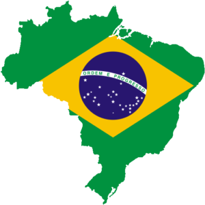 Mapa do Brasil no formato de bandeira